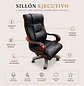 Silla Gerencial Lipari Cuero y Base Madera - Miniatura 2