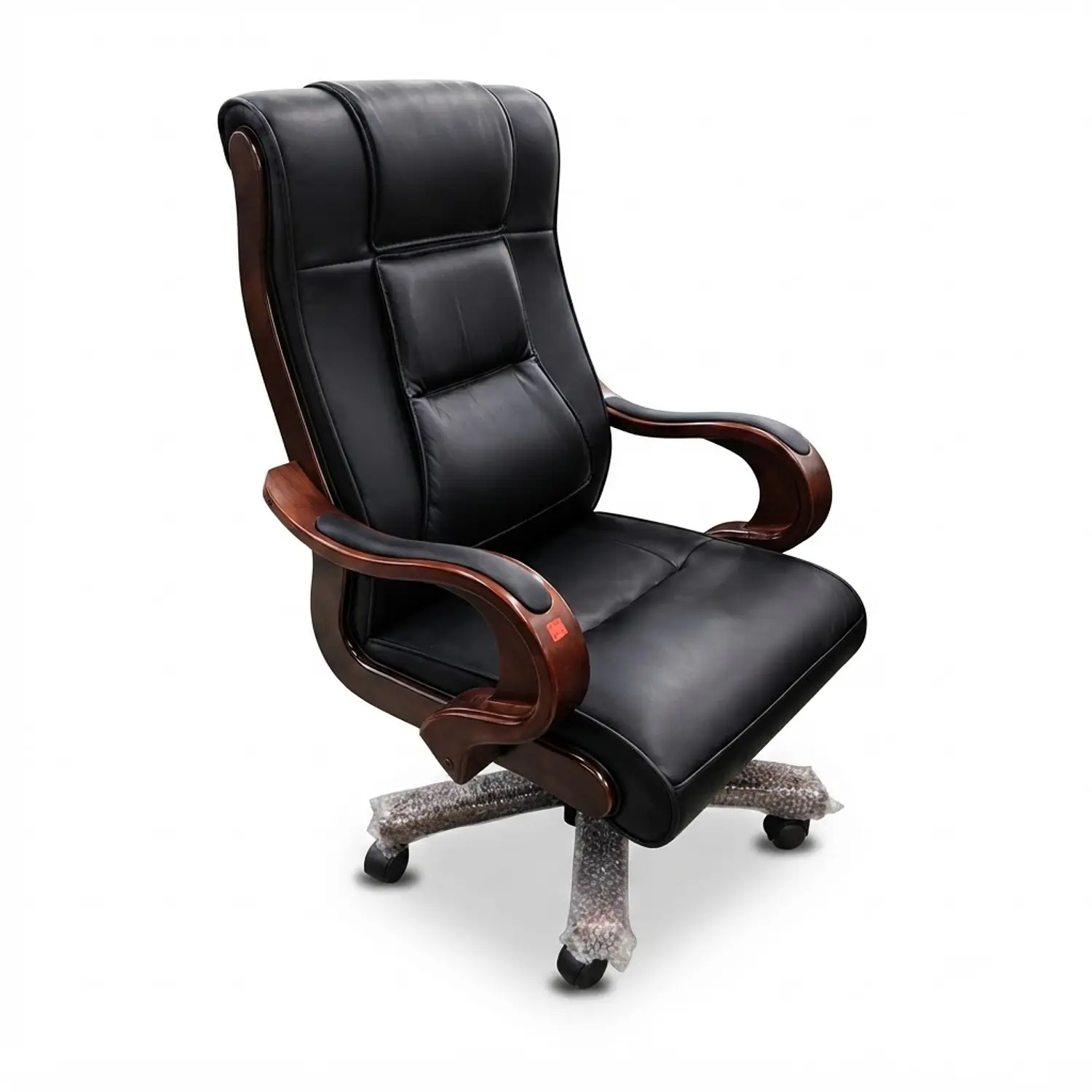 Silla Gerencial Lipari Cuero y Base Madera 4