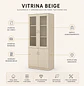 Vitrina Sofía de Madera Beige con Vidrio, Estante y Puertas - Miniatura 2