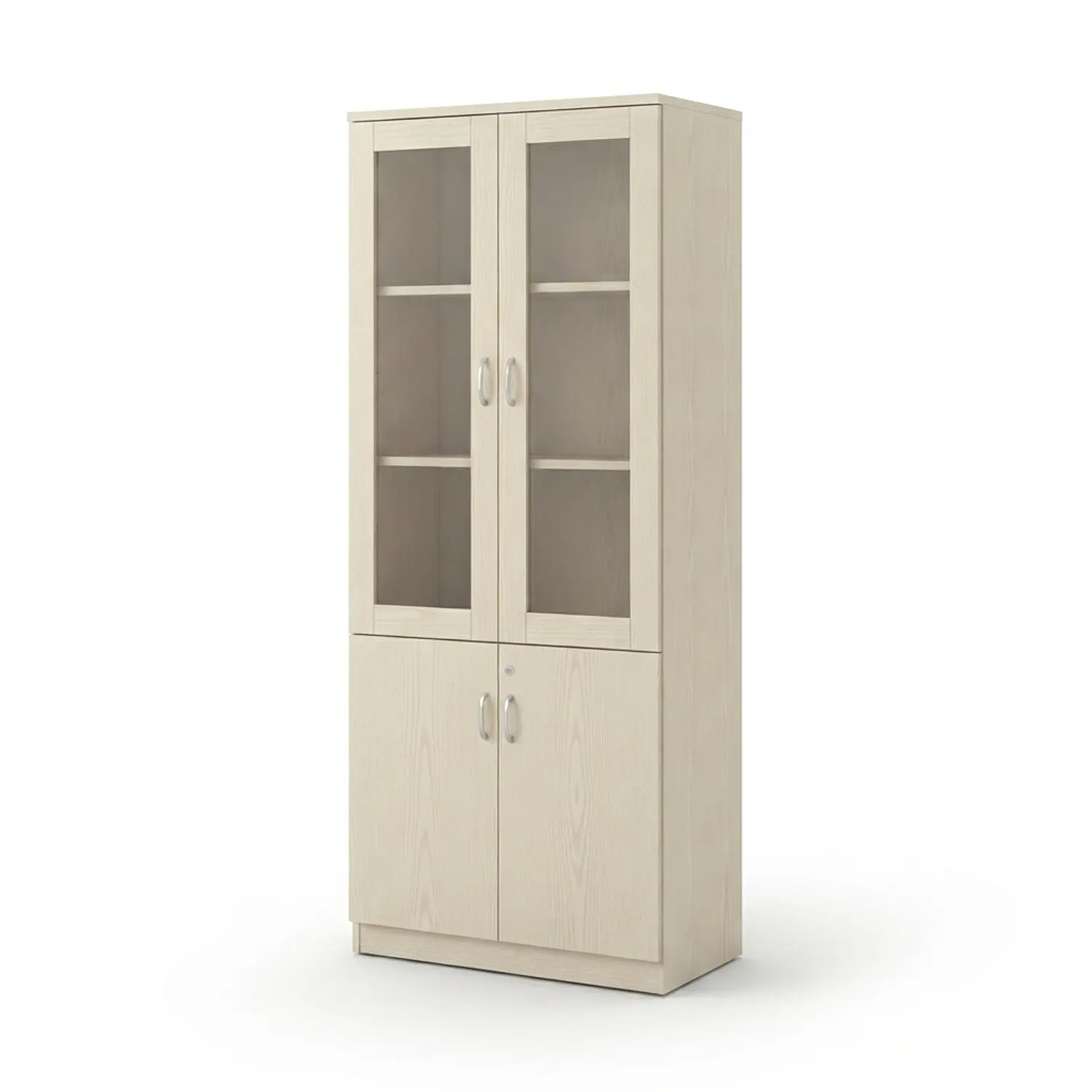 Vitrina Sofía de Madera Beige con Vidrio, Estante y Puertas 4