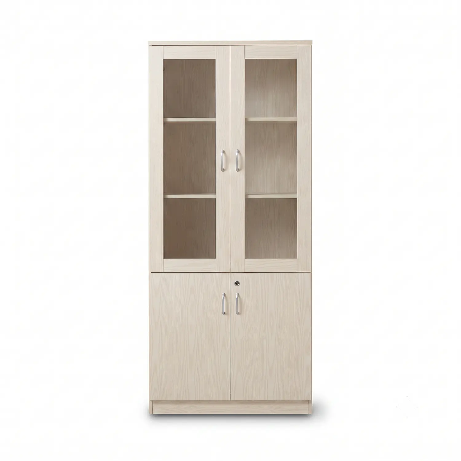 Vitrina Sofía de Madera Beige con Vidrio, Estante y Puertas 5