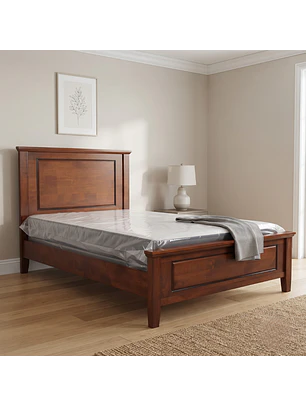 Cama Individual de Madera Color Caoba Estilo Clásico Americano