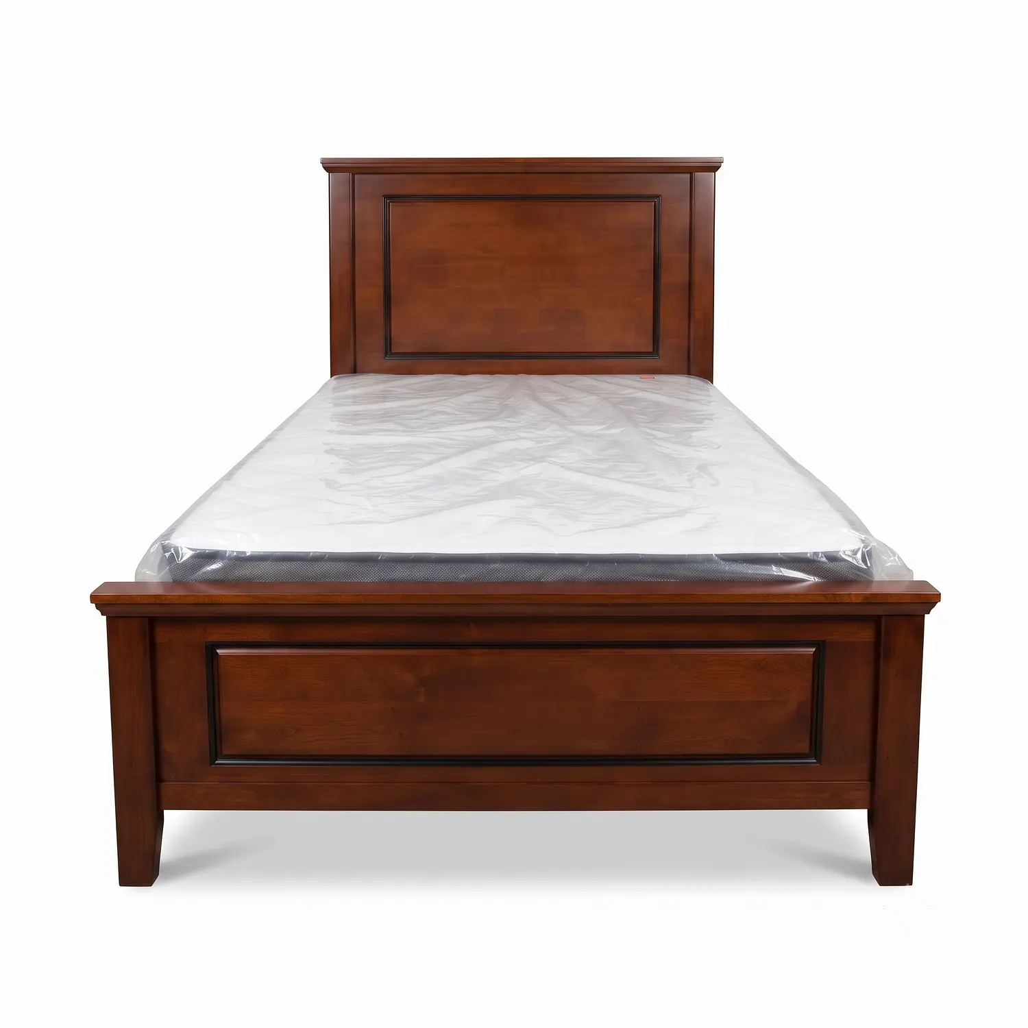 Cama Individual de Madera Color Caoba Estilo Clásico Americano 3