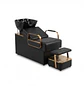 Lavapelo Siena Cerámico Negro Dorado con Reposapiés  - Miniatura 6