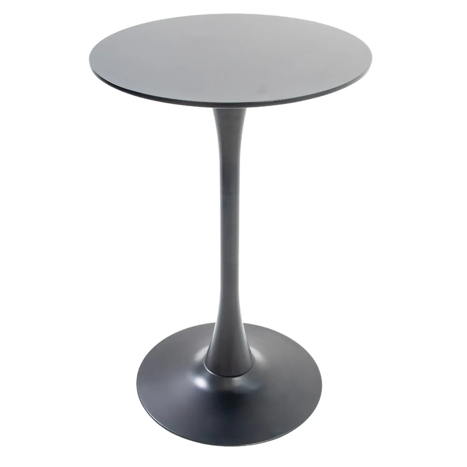 Mesa Alta de Bar Negra Redonda Lisboa MDF y Metal 105x60 cm 3