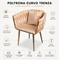 Poltrona Sofía Curvo Trenzado en Felpa Beige - Miniatura 2