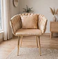 Poltrona Sofía Curvo Trenzado en Felpa Beige - Miniatura 1