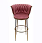 Taburete Bar Fijo Vaduz en Felpa Rosa Velvet  - Miniatura 5