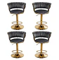 Set 4 Taburetes de Bar Giratorios Felpa Base Dorada con Posa Pies - Miniatura 9