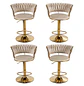 Set 4 Taburetes de Bar Giratorios Felpa Base Dorada con Posa Pies - Miniatura 7