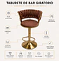 Set 6 Taburetes de Bar Giratorios Felpa Base Dorada con Posa Pies - Miniatura 2