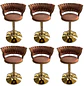 Set 6 Taburetes de Bar Giratorios Felpa Base Dorada con Posa Pies - Miniatura 3