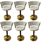 Set 6 Taburetes de Bar Giratorios Felpa Base Dorada con Posa Pies - Miniatura 7