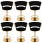 Set 6 Taburetes de Bar Giratorios Felpa Base Dorada con Posa Pies - Miniatura 9