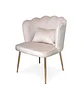 Sitial de Terciopelo Acolchado Color Beige con Patas Doradas Shell Élite Cream - Miniatura 5