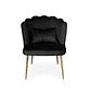 Silla Manicure Profesional Felpa Negra Flor con Patas Doradas Noir Shell - Miniatura 3