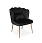 Silla Manicure Profesional Felpa Negra Flor con Patas Doradas Noir Shell - Miniatura 4
