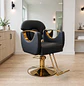 Sillón Barbería Sofia Negro Eco Cuero Profesional Hidráulico - Miniatura 1