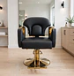 Sillón Barbería Sofia Negro Eco Cuero Profesional Hidráulico - Miniatura 3