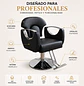 Sillón Barbería Sevilla Profesional Hidráulico Negro y Cromado Ecocuero - Miniatura 2