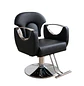 Sillón Barbería Sevilla Profesional Hidráulico Negro y Cromado Ecocuero - Miniatura 6
