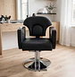 Sillón Barbería Sevilla Profesional Hidráulico Negro y Cromado Ecocuero - Miniatura 3
