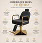 Sillón Peluquería Madrid Gold Negro Reclinable Profesional - Miniatura 2