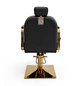 Sillón Peluquería Madrid Gold Negro Reclinable Profesional - Miniatura 6