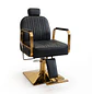 Sillón Peluquería Madrid Gold Negro Reclinable Profesional - Miniatura 7