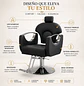 Sillón de Barbería Roma Profesional Hidráulico Negro - Miniatura 2