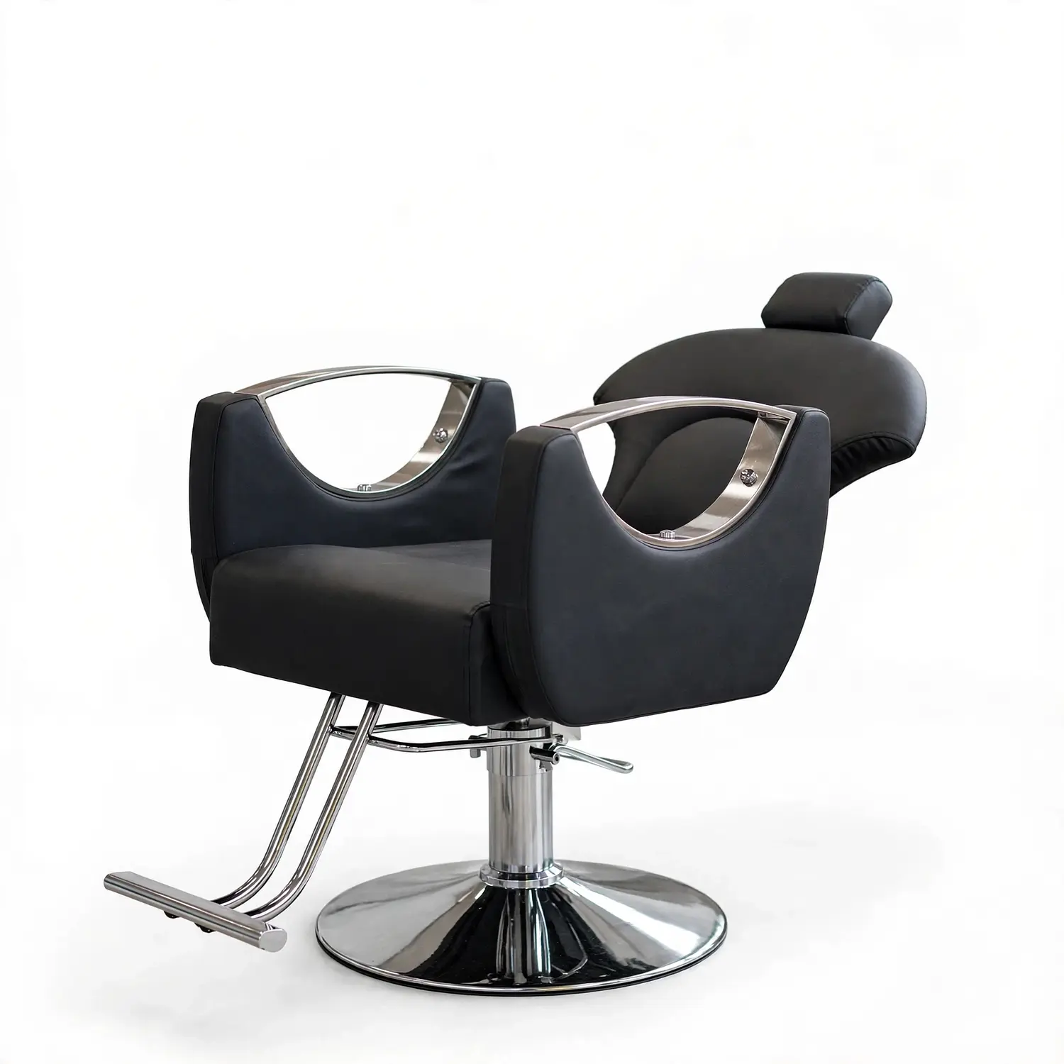Sillón de Barbería Roma Profesional Hidráulico Negro 8