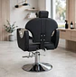 Sillón de Barbería Roma Profesional Hidráulico Negro - Miniatura 4