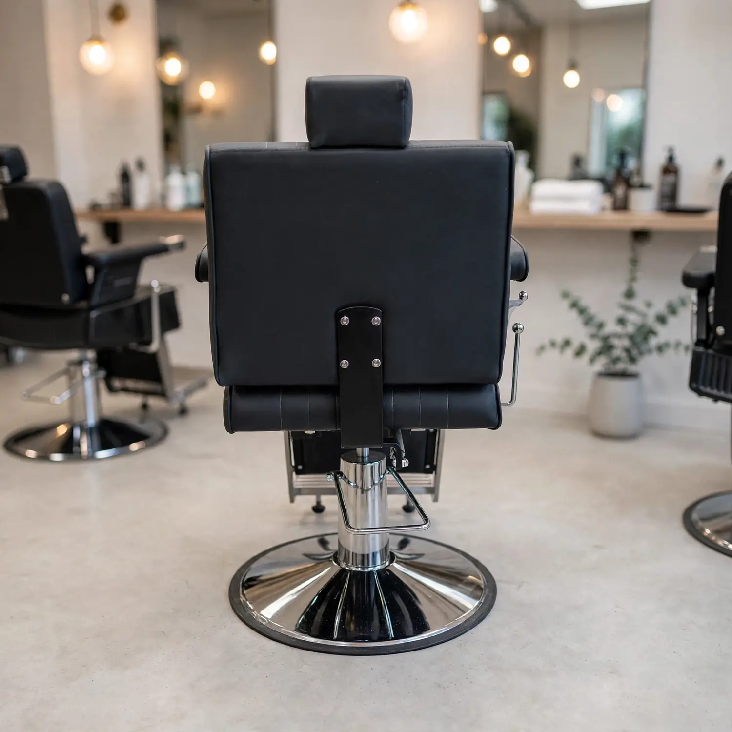 Sillón Barbería Profesional Reclinable Negro Sevilla 5