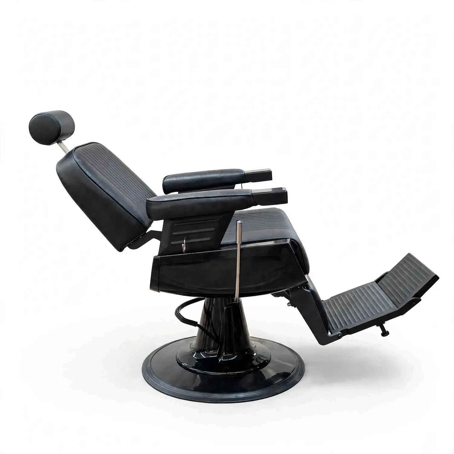 Sillón Barbería Negro Profesional Hidráulico Reclinable 6