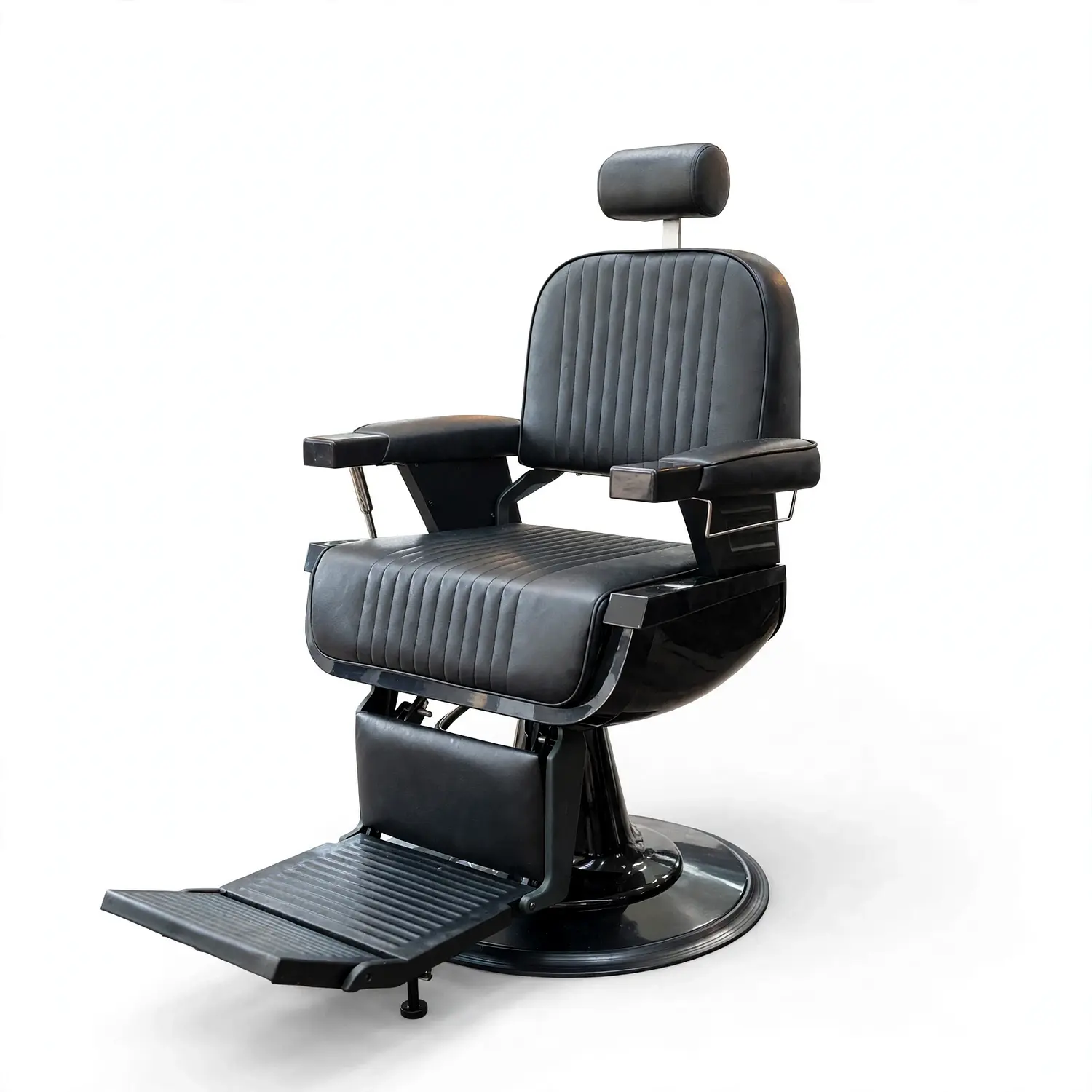 Sillón Barbería Negro Profesional Hidráulico Reclinable 7