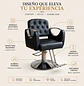 Sillón Barbería Hidráulico Sofia Negro Cromado Profesional - Miniatura 2