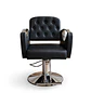 Sillón Barbería Hidráulico Sofia Negro Cromado Profesional - Miniatura 6