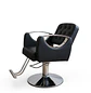 Sillón Barbería Hidráulico Sofia Negro Cromado Profesional - Miniatura 7