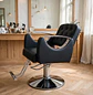 Sillón Barbería Hidráulico Sofia Negro Cromado Profesional - Miniatura 4