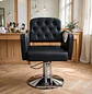Sillón Barbería Hidráulico Sofia Negro Cromado Profesional - Miniatura 3