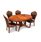 Comedor Ovalado Retráctil y 4 Sillas Madera Roble Americano - Miniatura 2