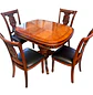 Comedor Extensible Ovalado Royal y 4 Sillas de Madera Roble Americano - Miniatura 5