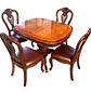 Comedor Extensible Ovalado Royal y 4 Sillas de Madera Roble Americano - Miniatura 11
