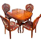 Comedor Extensible Ovalado Royal y 4 Sillas de Madera Roble Americano - Miniatura 35