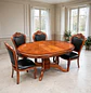 Comedor Ovalado Retráctil y 4 Sillas Madera Roble Americano - Miniatura 4