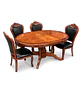 Comedor Ovalado Retráctil y 4 Sillas Madera Roble Americano - Miniatura 5
