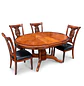 Comedor Ovalado Retráctil y 4 Sillas Madera Roble Americano - Miniatura 8