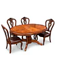 Comedor Ovalado Retráctil y 4 Sillas Madera Roble Americano - Miniatura 14