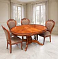 Comedor Ovalado Retráctil y 4 Sillas Madera Roble Americano - Miniatura 19