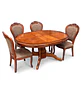 Comedor Ovalado Retráctil y 4 Sillas Madera Roble Americano - Miniatura 20